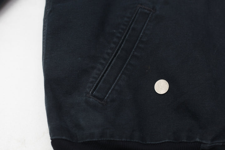 Mens J268 BLK Carhartt Zipper Hooded Quilt Lined Jacket