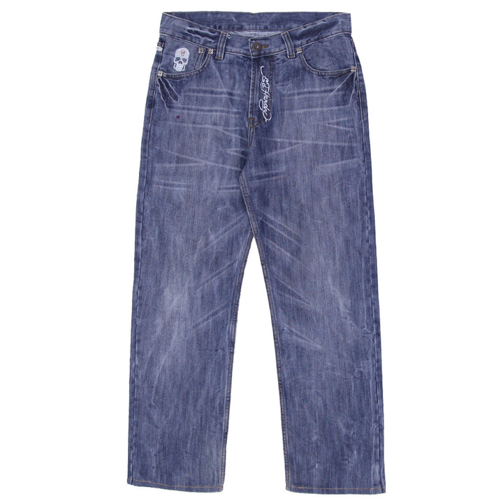 Y2K Mens Ed Hardy Skull & Dice Straight Leg Jeans