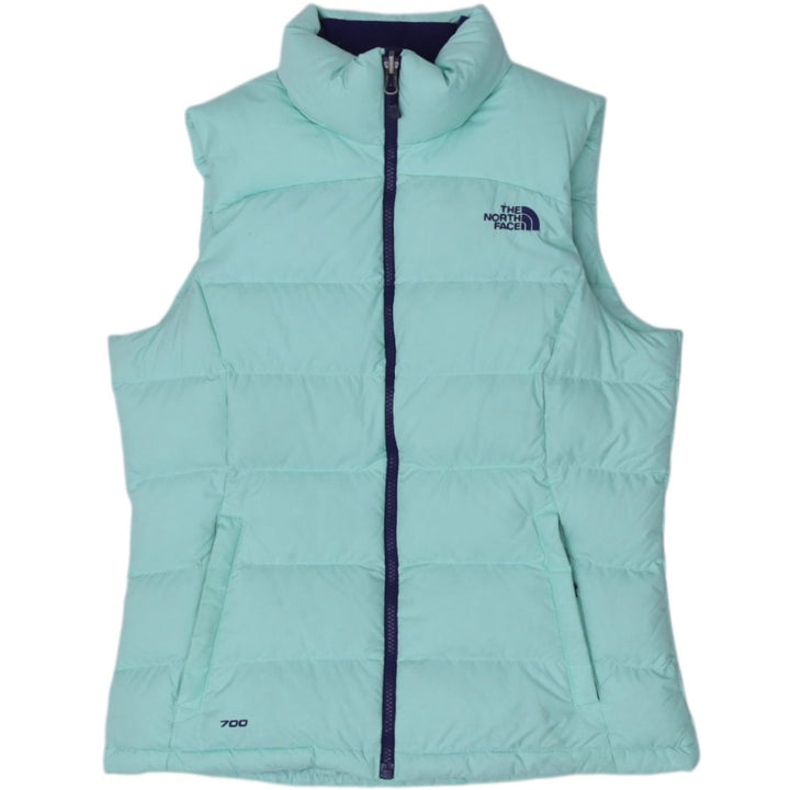 Ladies The North Face 700 Nuptse Quilted Down Puffer Mint Green Vest Size S