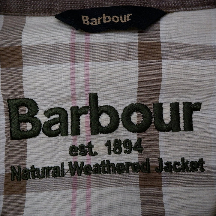 Ladies Barbour Full Zip Button Natural Weathered Jacket