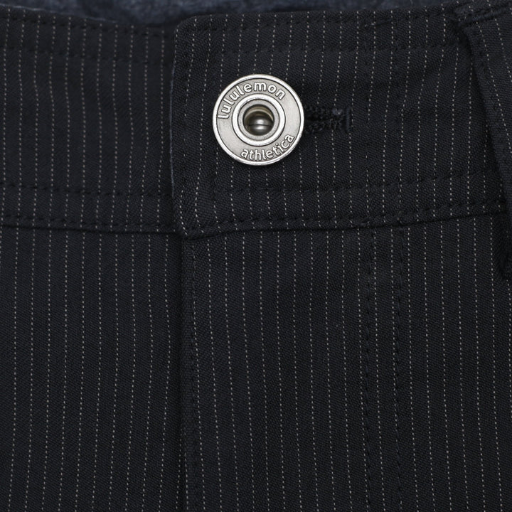 Mens Lululemon Tactical Pinstripe Chino Shorts Black Dual Zip Pocket Cargo Golf