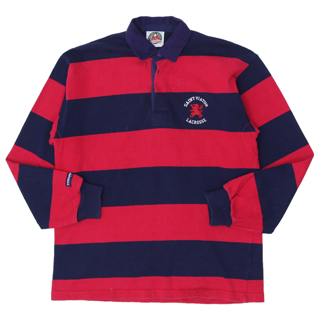Shop Vintage Barbarian Rugby Wear Quarter Zip Striped Rugby
