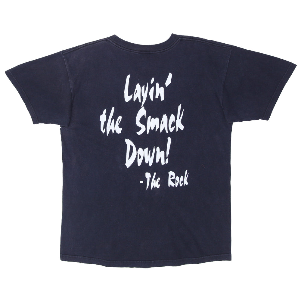 1993 Vintage The Rock Layin' The Smack Down WWF T-Shirt AAA L - Fashion Rerun Vintage Migration_T-Shirt