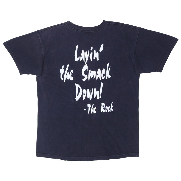 1993 Vintage The Rock Layin' The Smack Down WWF T-Shirt AAA L - Fashion Rerun Vintage Migration_T-Shirt