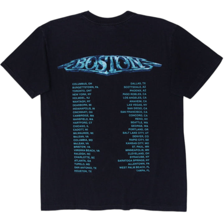 Vintage 90s Boston World Tour Graphic Spaceships T-Shirt | Migration_T-Shirts - Side View | Fashion Rerun