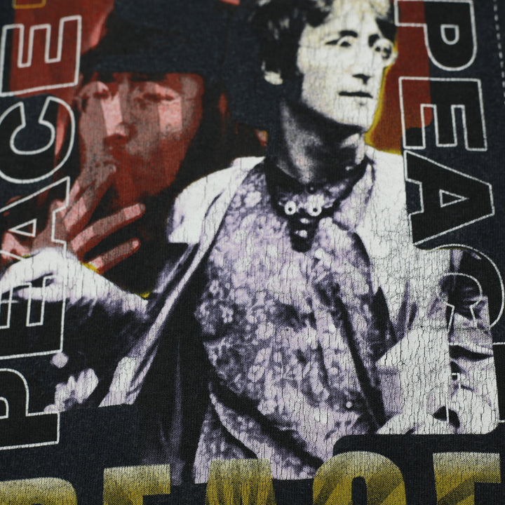 Mens John Lennon Imagine Peace Black Classic Rock Band Graphic T-Shirt