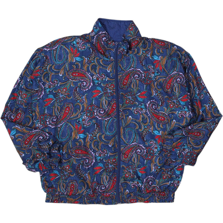 Vintage Womens Amanda Smith Windbreaker Blue Paisley Lightweight Jacket