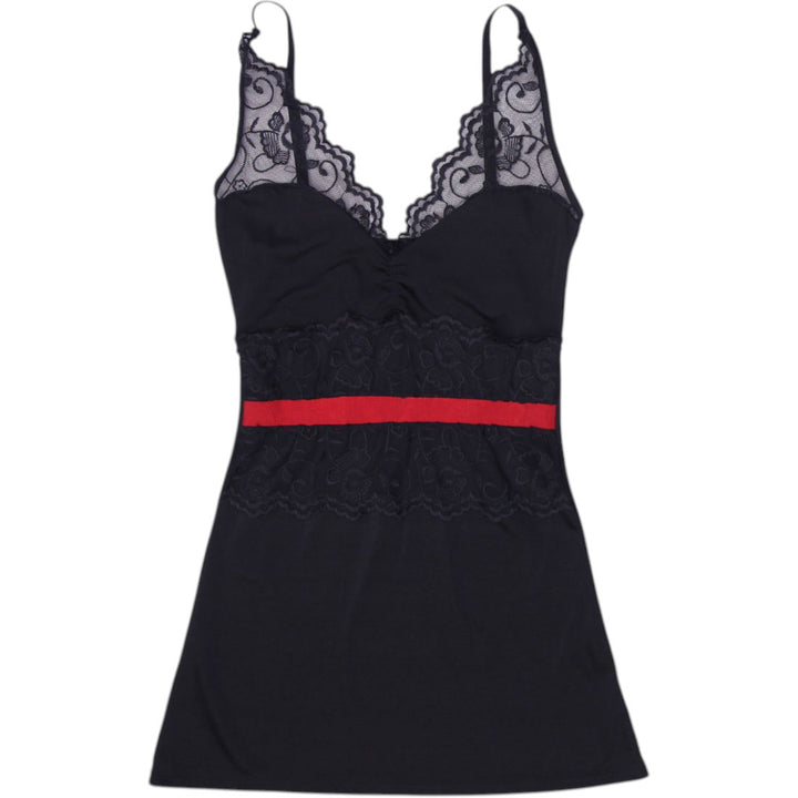 Y2K Black Lace Trim Mini Dress - Size M | Migration_Dresses | Fashion Rerun