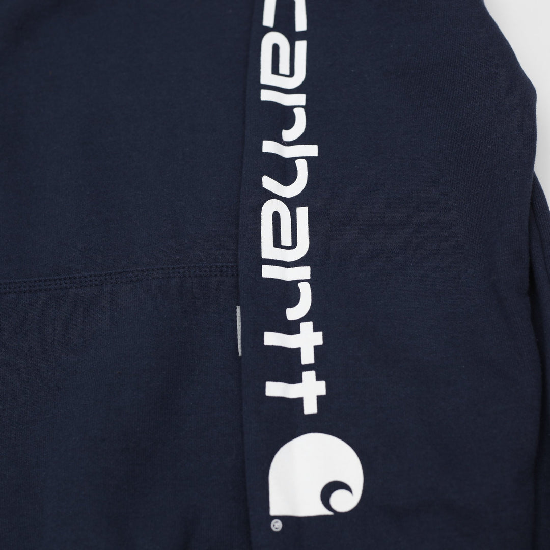 Mens Carhartt K288 Logo Graphic Sleeve Heavyweight Hooded Sweatshirt Size S