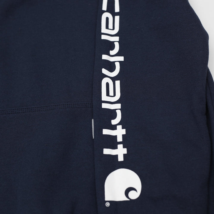 Mens Carhartt K288 Logo Graphic Sleeve Heavyweight Hooded Sweatshirt Size S