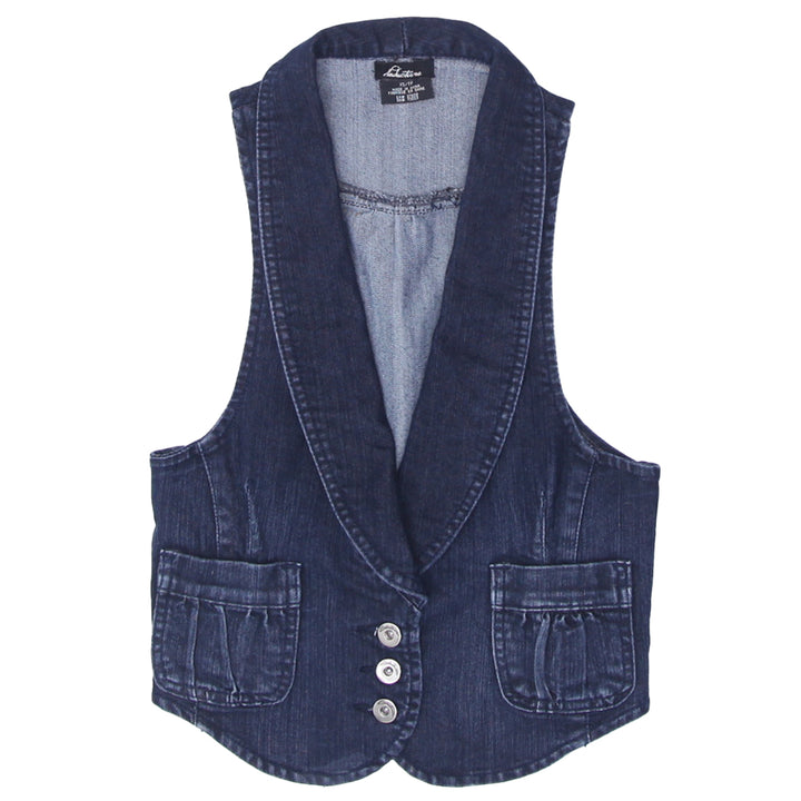 Y2K Ladies Seduction Sleeveless Denim Vest - Fashion Rerun Vintage Migration_Tops