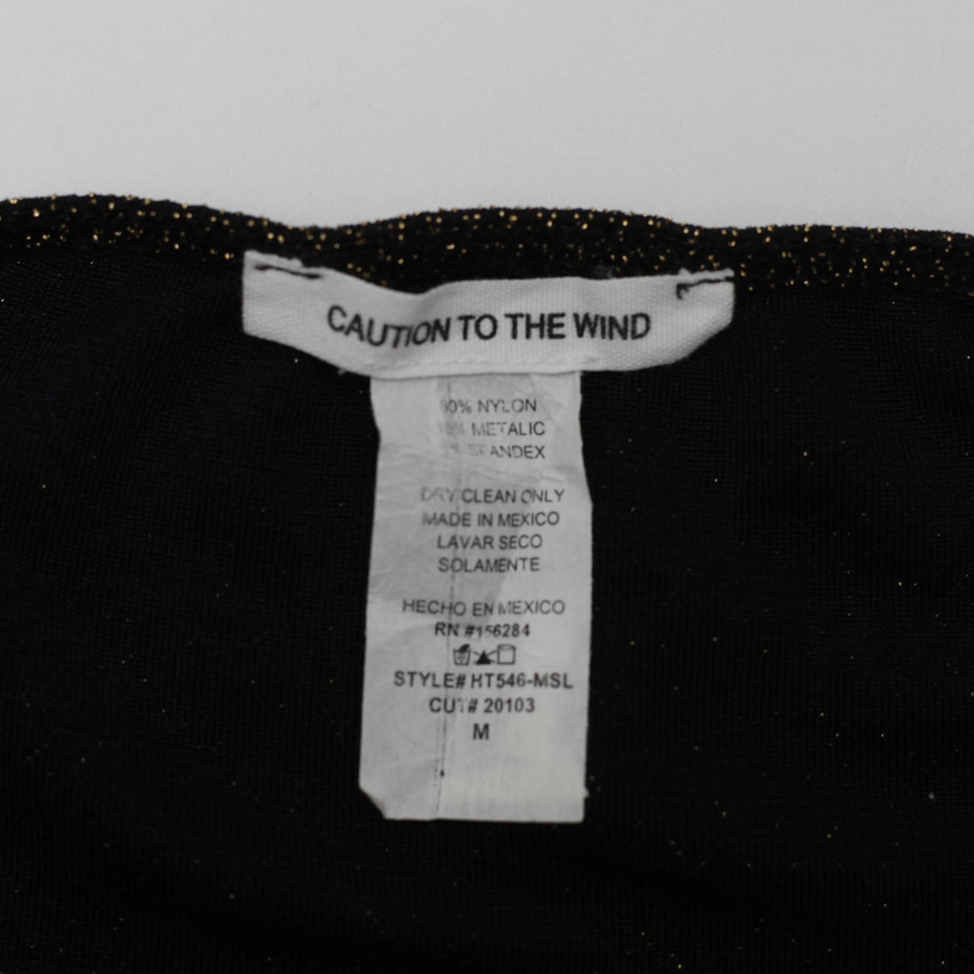 Y2K Ladies Caution to the Wind Glam Top Size M