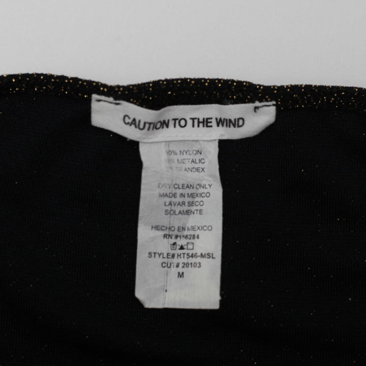 Y2K Ladies Caution to the Wind Glam Top Size M