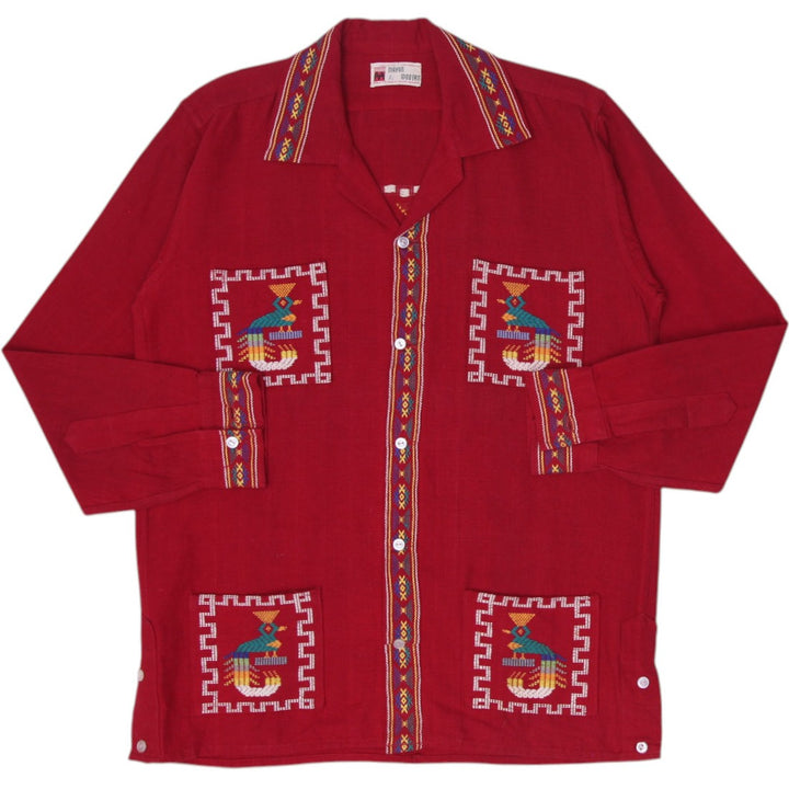 Vintage 80s Panajachel Quetzal Huipil Shirt