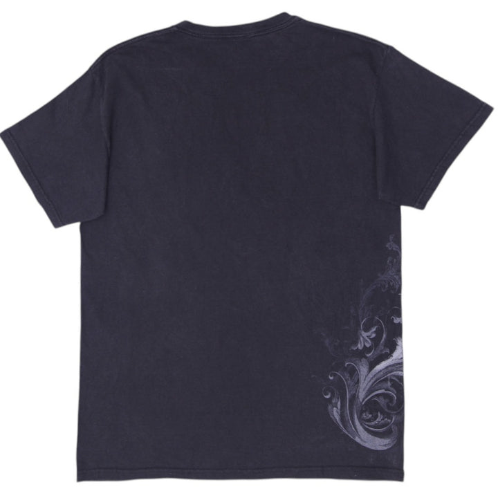 Y2K Mens Anchor Blue Gothic Skull Cross Graphic T-Shirt Size M