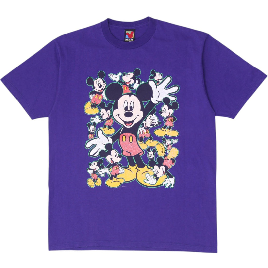 Vintage 90s Mickey Unlimited All Over Print Graphic T-Shirt Purple Size L
