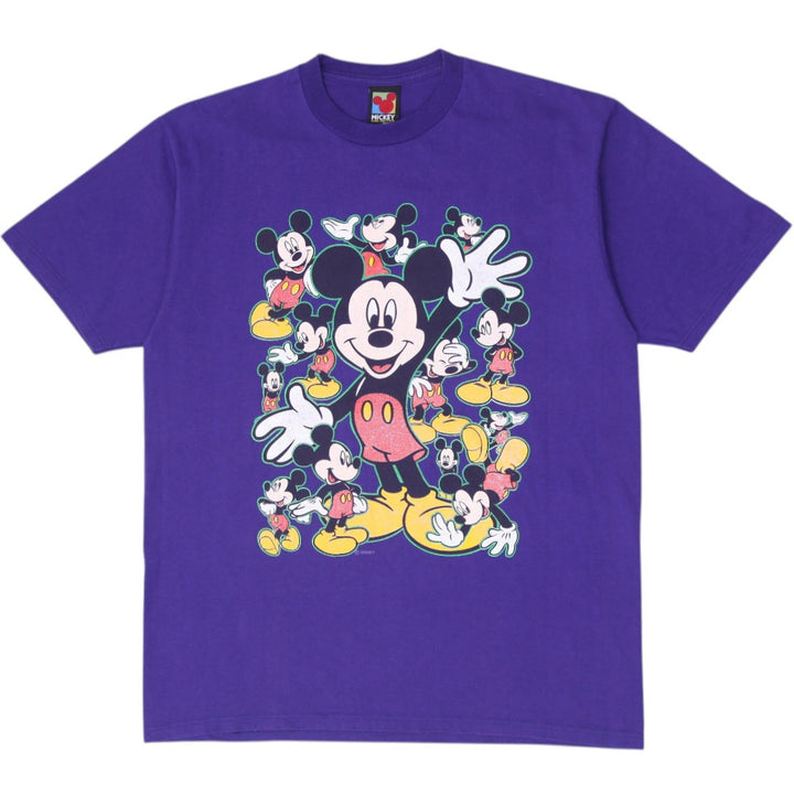 Vintage 90s Mickey Unlimited All Over Print Graphic T-Shirt Purple Size L