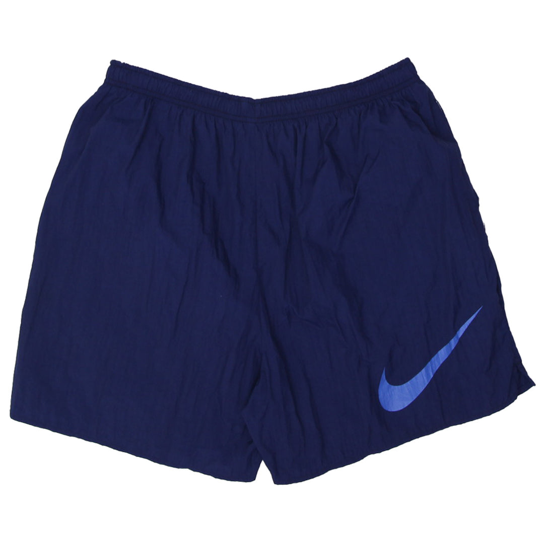 Vintage Embroidered Nike Logo Sport Nylon Navy Shorts