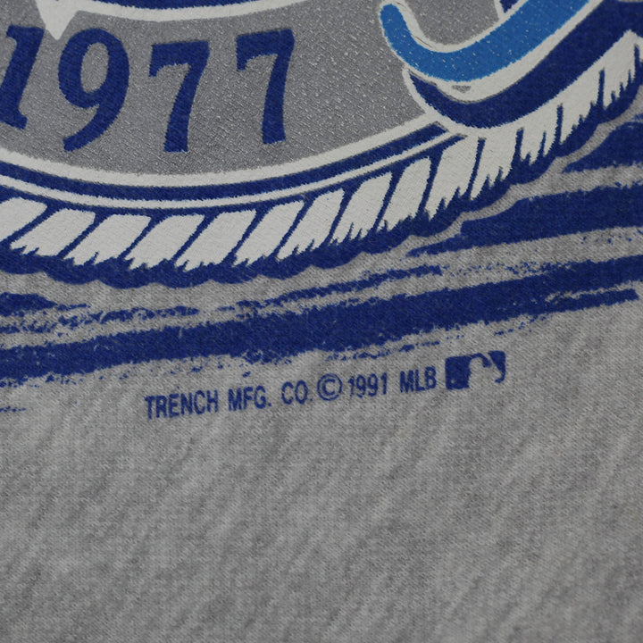 Vintage Trench USA Toronto Blue Jays 1991 Logo Gray Crewneck Sweatshirt Large | Migration_Sweatshirt - Detail | Fashion Rerun