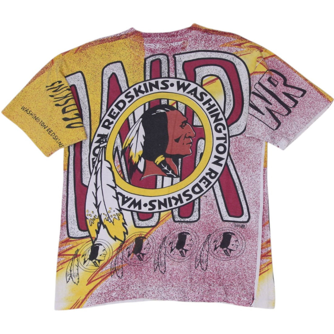 Vintage 1990s NFL Washington Redskins All Over Print T-Shirt Single Stitch