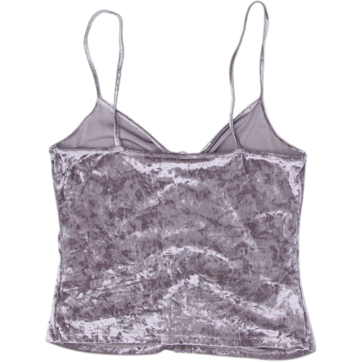 Y2K Ladies Express Camisole Velvet Ruched Spaghetti Straps Top Size L