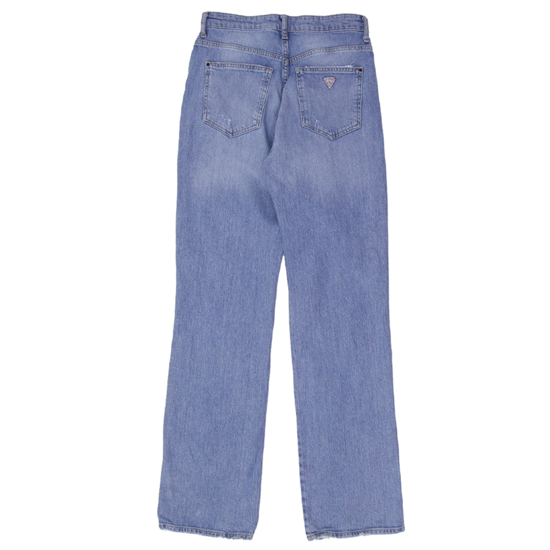 Ladies Guess High Waist Button Fly Ripped Jeans