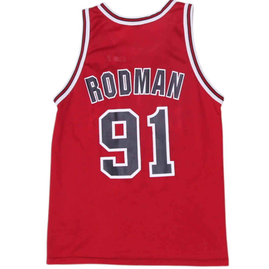 Vintage Champion Dennis Rodman # 91 Chicago Bulls NBA Jersey 48 | Migration_Jerseys - Side View | Fashion Rerun
