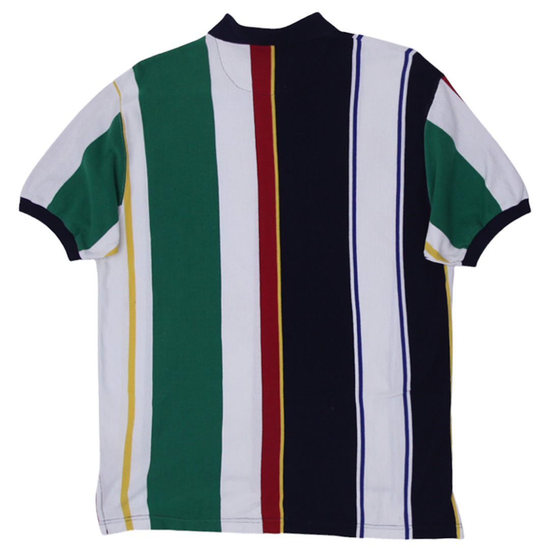 Vintage Chaps Ralph Lauren Stripe Polo T-Shirt Size M - Fashion Rerun Vintage Migration_T-Shirt