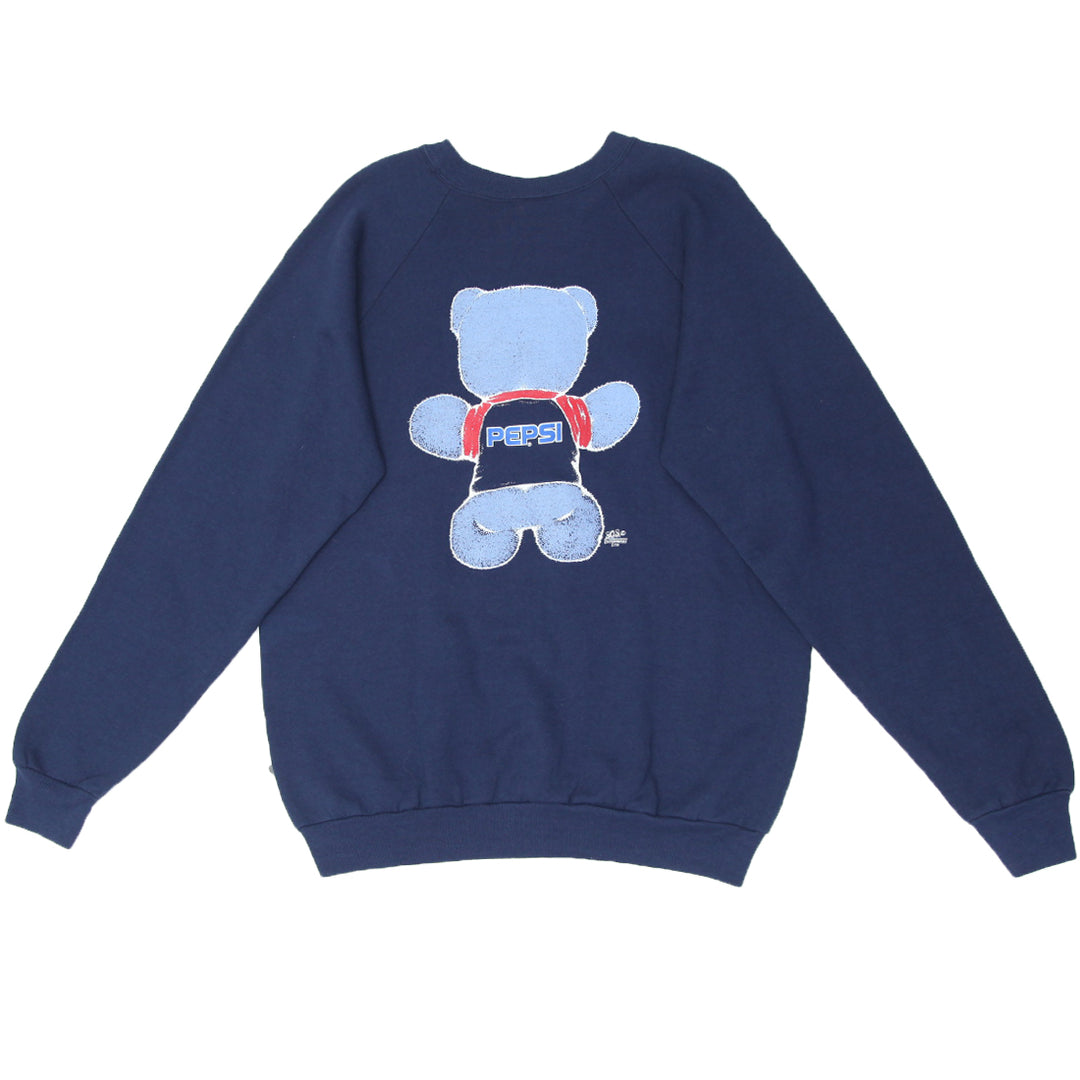 Vintage Pepsi Bear Mirror Print Crewneck Sweatshirt Made in USA | Migration_Sweaters UAENAT40 - Side View | Fashion Rerun