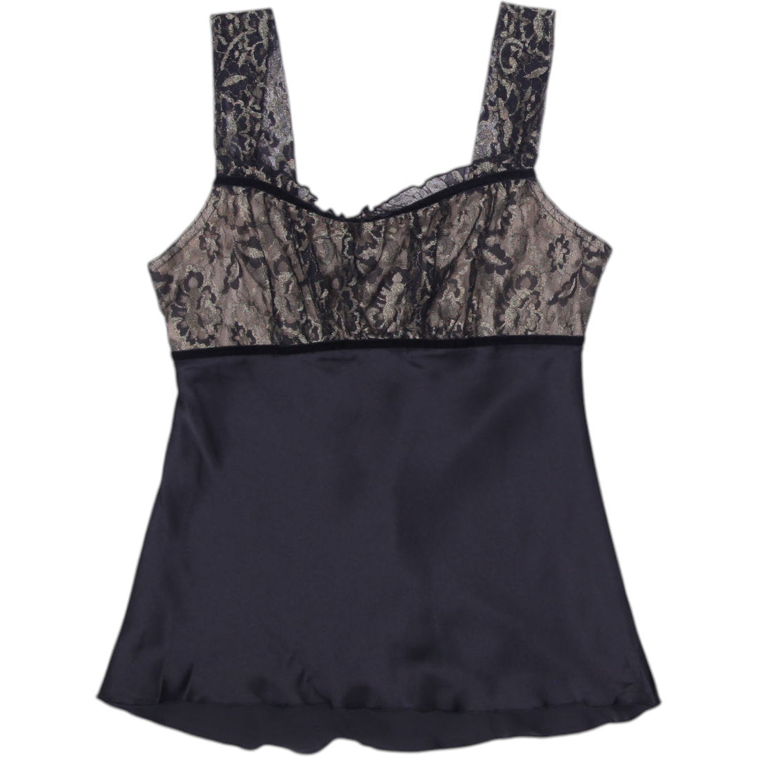 Y2K Ladies BCX Camisole Lace Sheer Elegant Top Size L