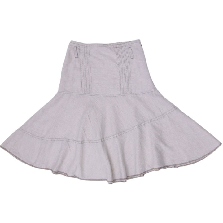 Y2K Ladies DKNY Jeans Linen Blend  Utility Midi Skirt Size 6
