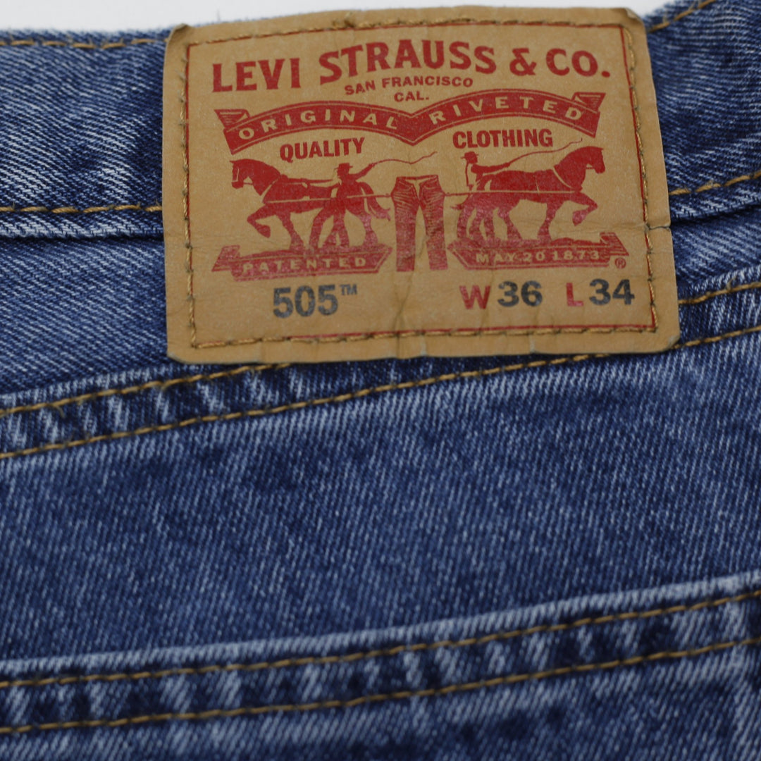 Mens Levi's 505 Regular Fit Straight Leg Denim Jeans Size 36 X 34