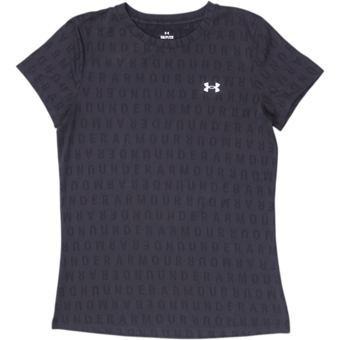 Mens Under Armour T-Shirt Black Logo Graphic Short Sleeve Sportswear Size S