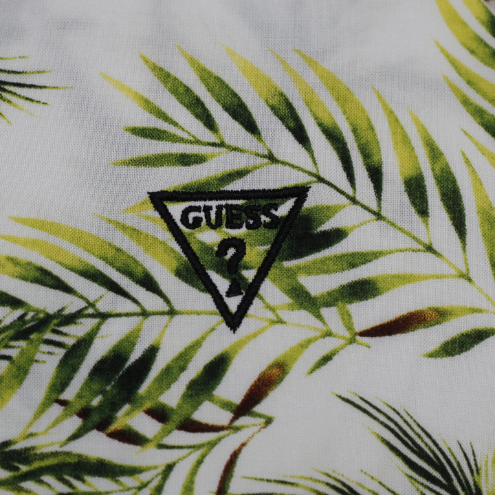Mens Guess Regular Fit Palm Tree Print Resort Shirt Size M