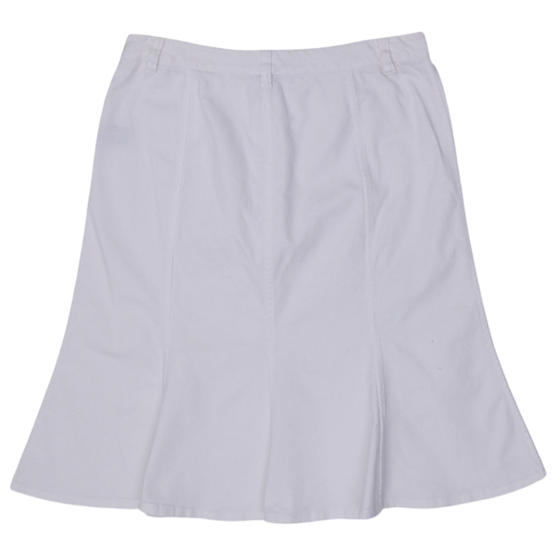 Ladies Ralph Lauren Petite White Denim Skirt