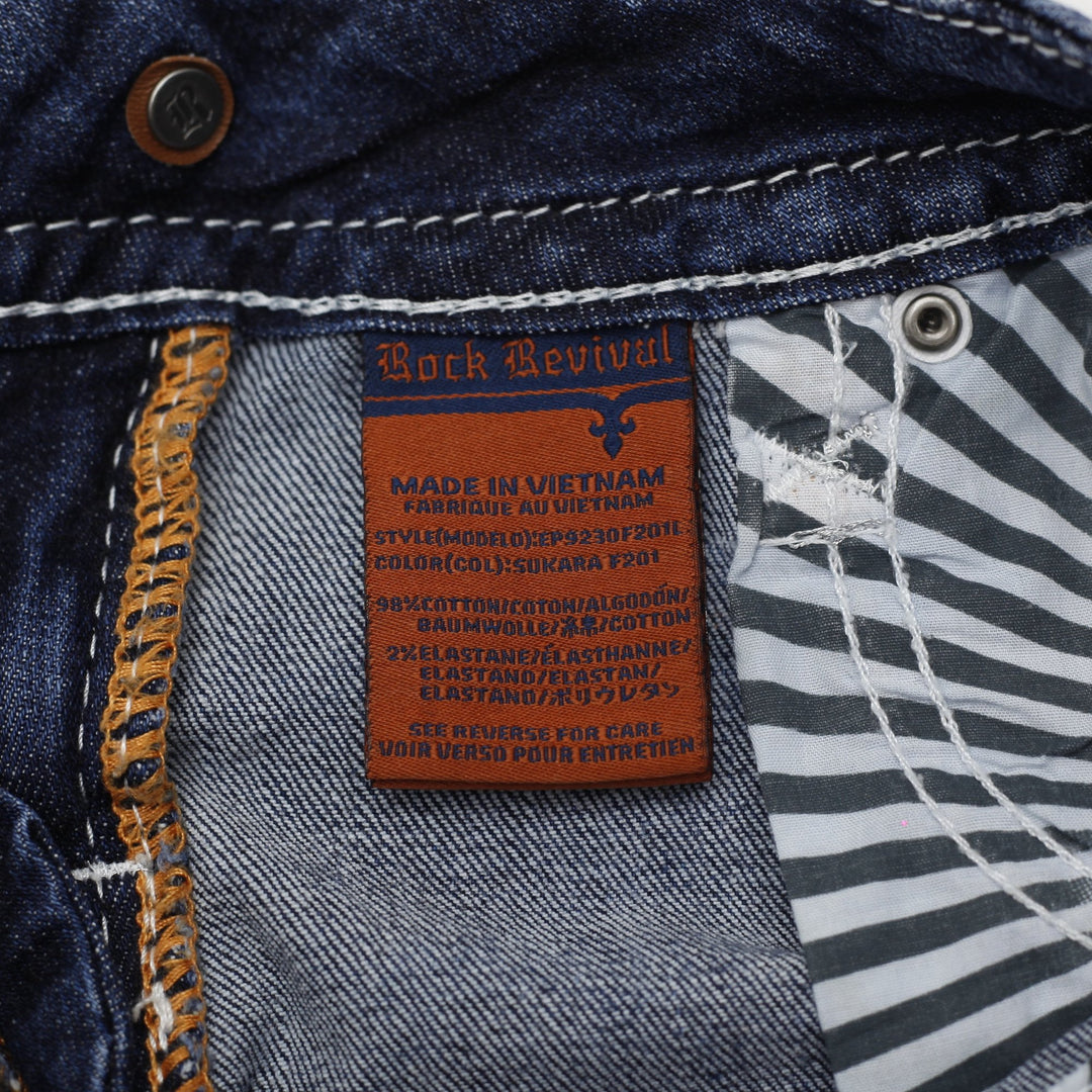 Y2K Ladies Rock Revival Sukara Bootcut Jeans Washed Blue Embellished
