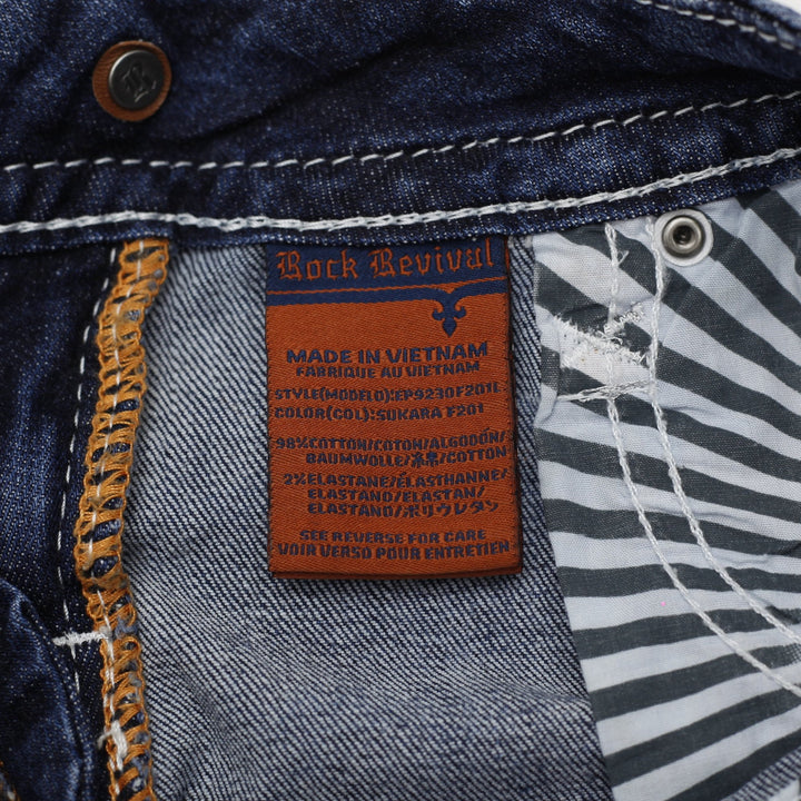 Y2K Ladies Rock Revival Sukara Bootcut Jeans Washed Blue Embellished