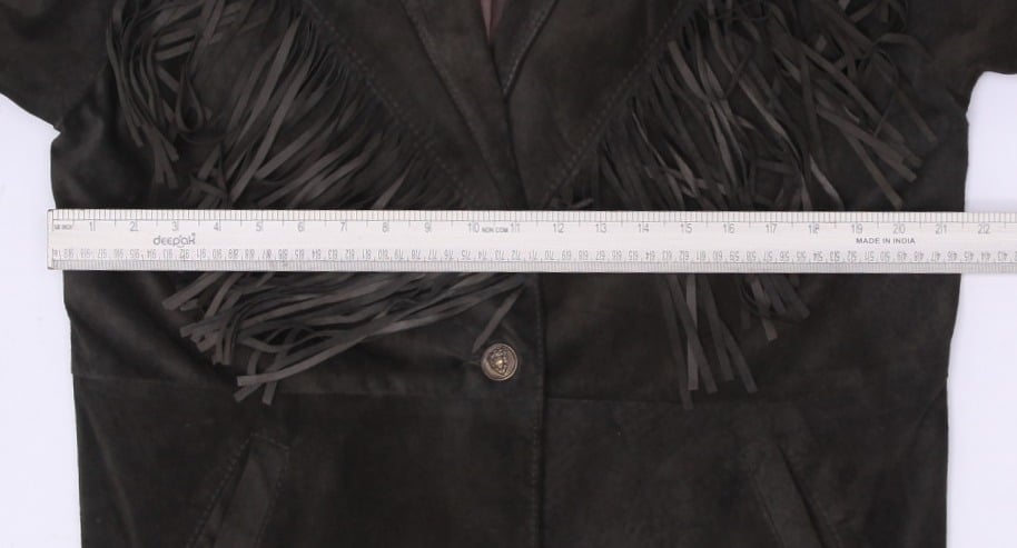 Vintage 90s Dark Green Suede Leather Fringe Western Jacket Size S | Migration_Jackets - Detail View | Fashion Rerun