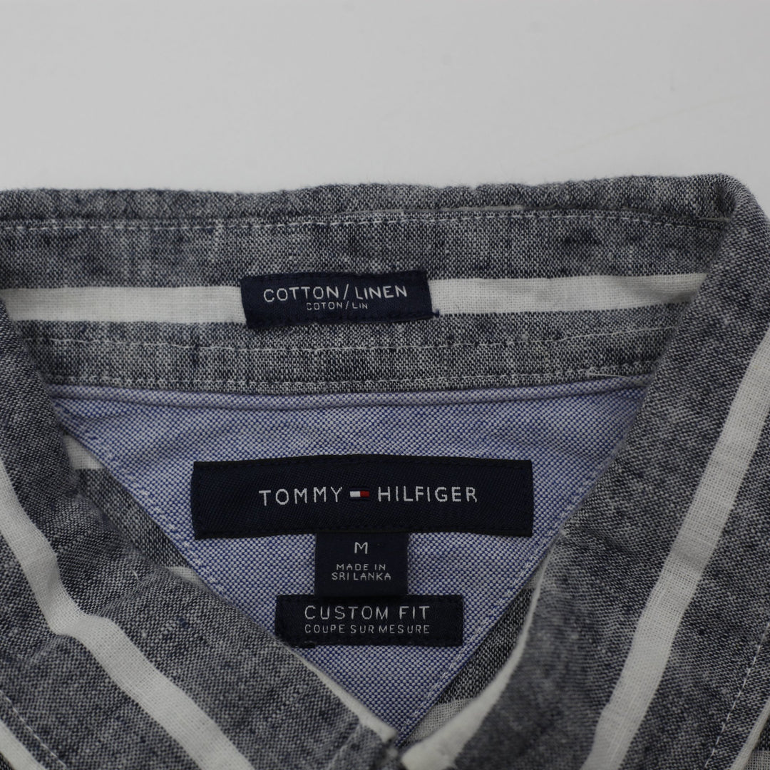 Mens Tommy Hilfiger Striped Cotton Custom Fit Shirt Size M