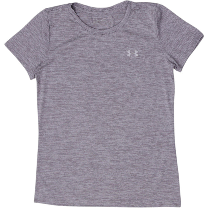 Ladies Under Armour HeatGear T-Shirt Gray Athletic Lightweight