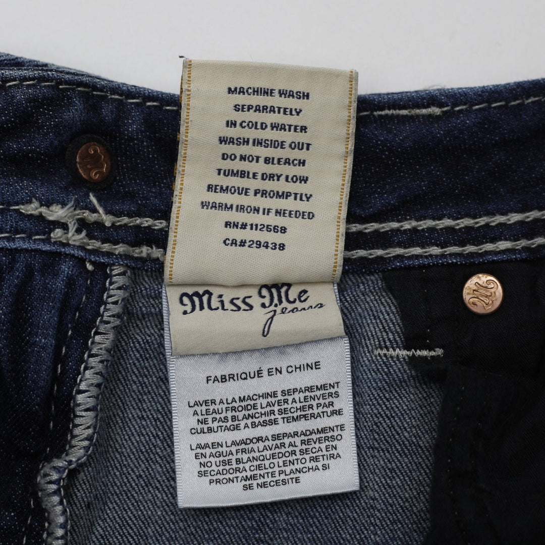 Y2K Ladies Miss Me Bootcut Embroidered Embellished Bootcut Jeans Size 28