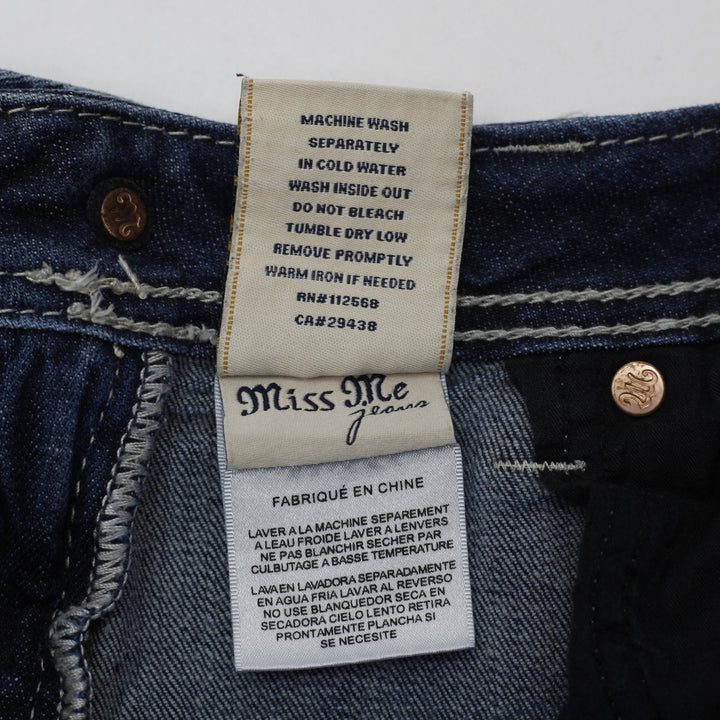 Y2K Ladies Miss Me Bootcut Embroidered Embellished Bootcut Jeans Size 28