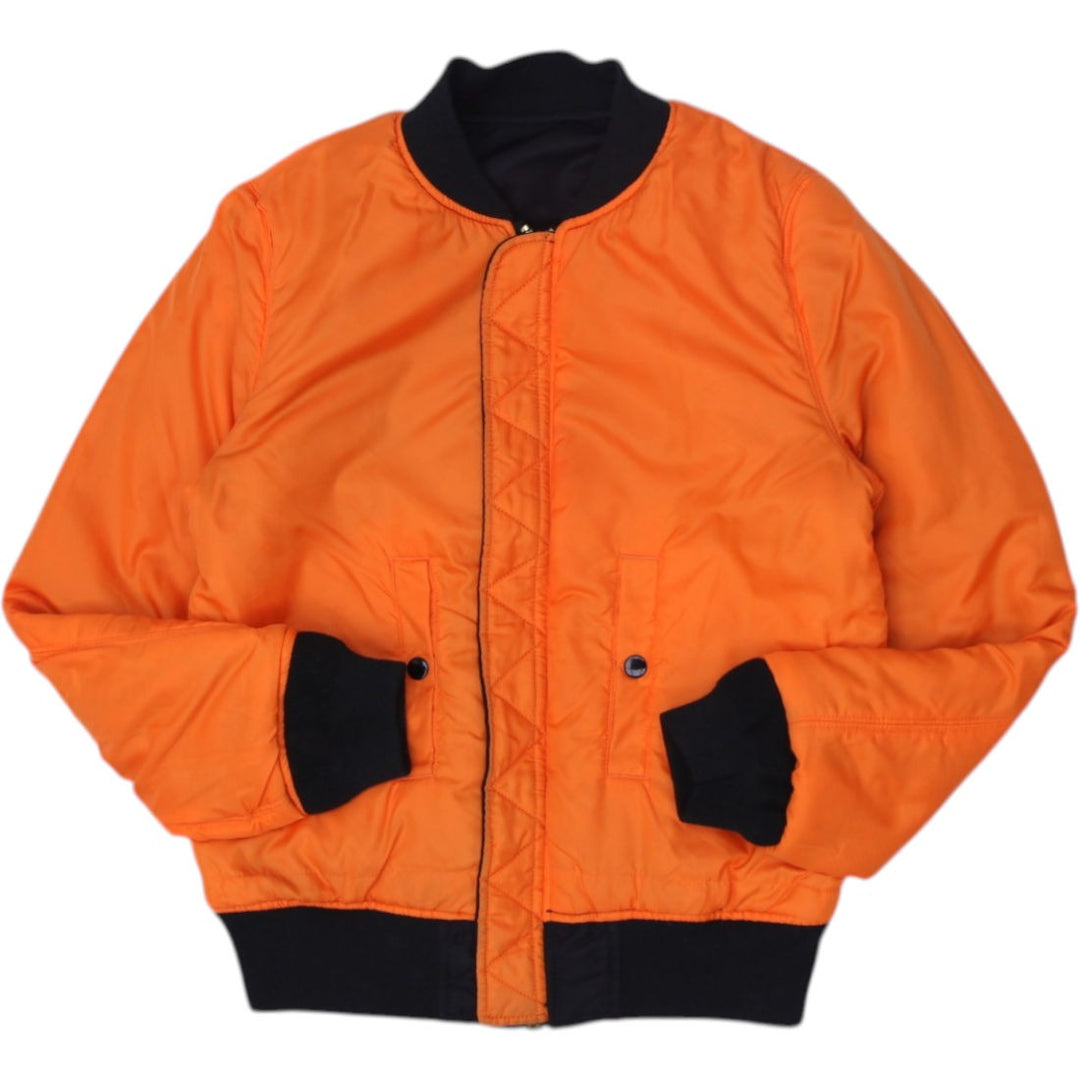 Vintage MA-1 Bomber Jacket Black Orange Reversible Nylon S | Migration_Jackets - View 8 | Fashion Rerun