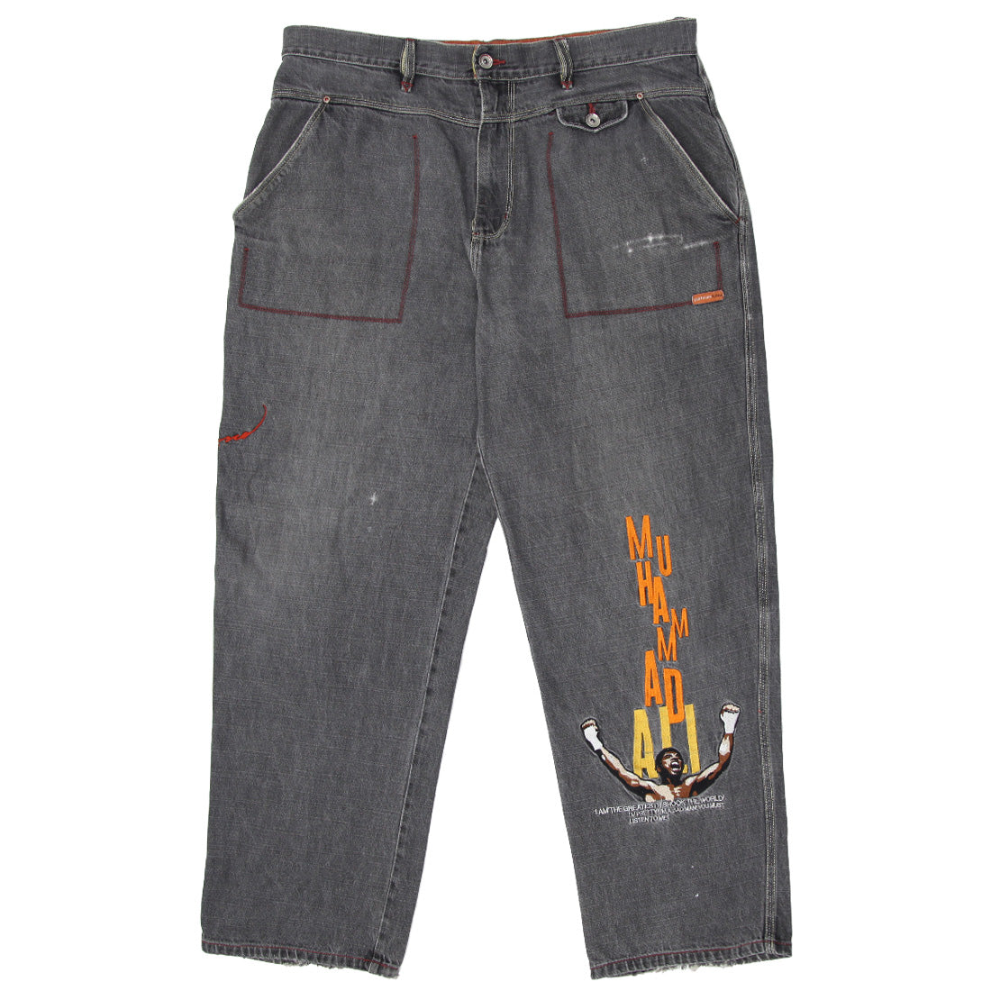 Shop Mens Y2K Muhammad Ali Embroidered Platinum Fubu Jeans