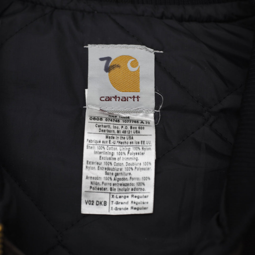 Vintage Carhartt V02 DKB Sandstone Arctic Quilt-Lined Vest Size XL