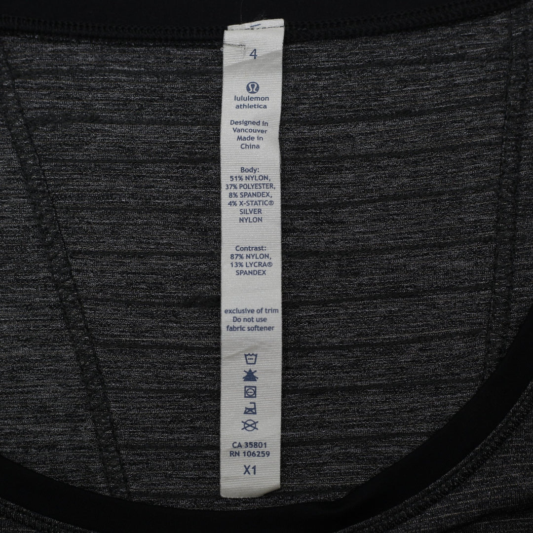 Ladies Lululemon Run Swiftly Short Sleeve Gathered Sleeve Running T-Shirt Size 4