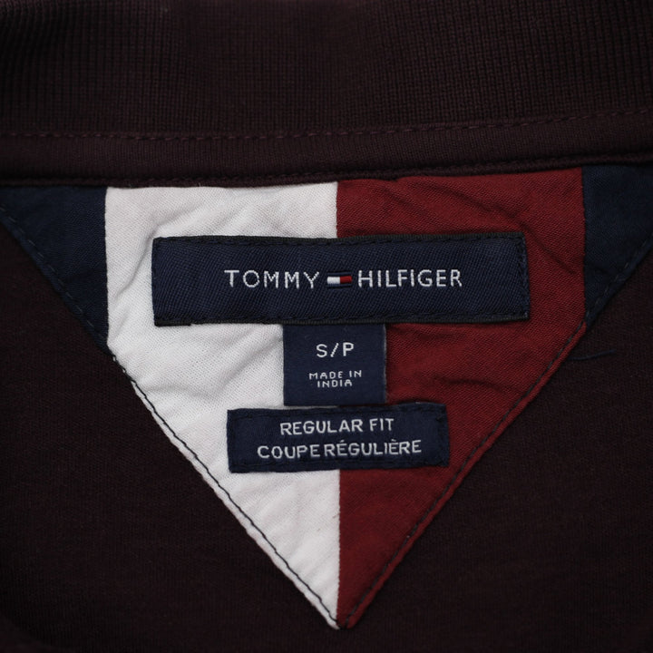 Mens Tommy Hilfiger Maroon Embroidered Logo Polo T-Shirt  Size S