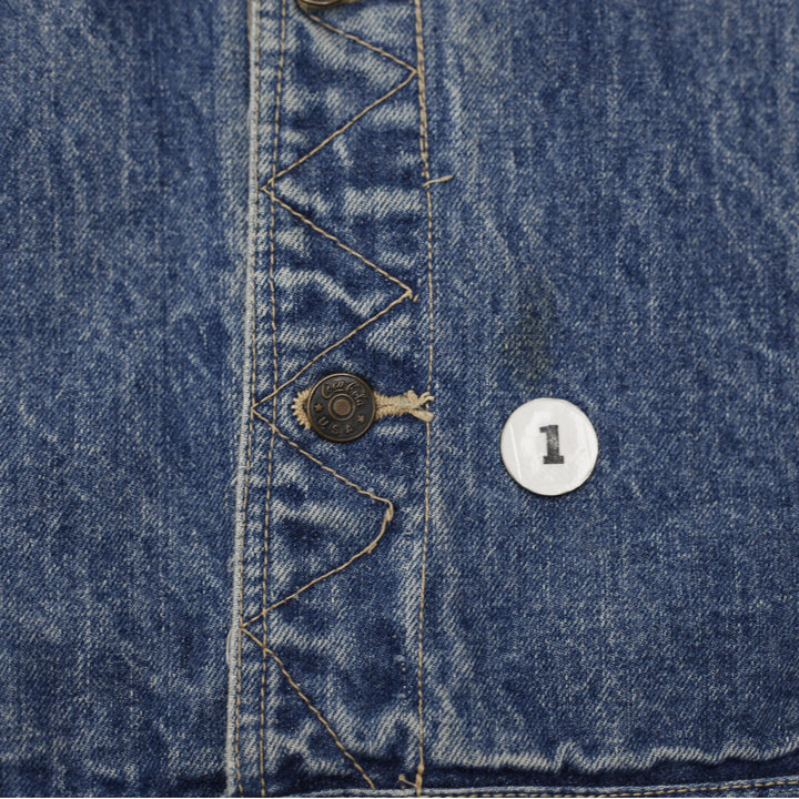 Vintage 90s Coca Cola Denim Trucker Jacket Washed Blue Button Down