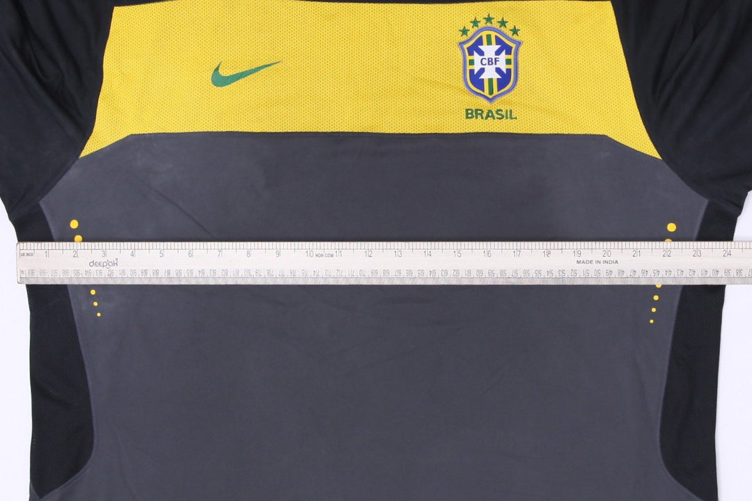 Mens Nike Brazil 2010 World Cup Training Football Shirt Jersey Black Size XL