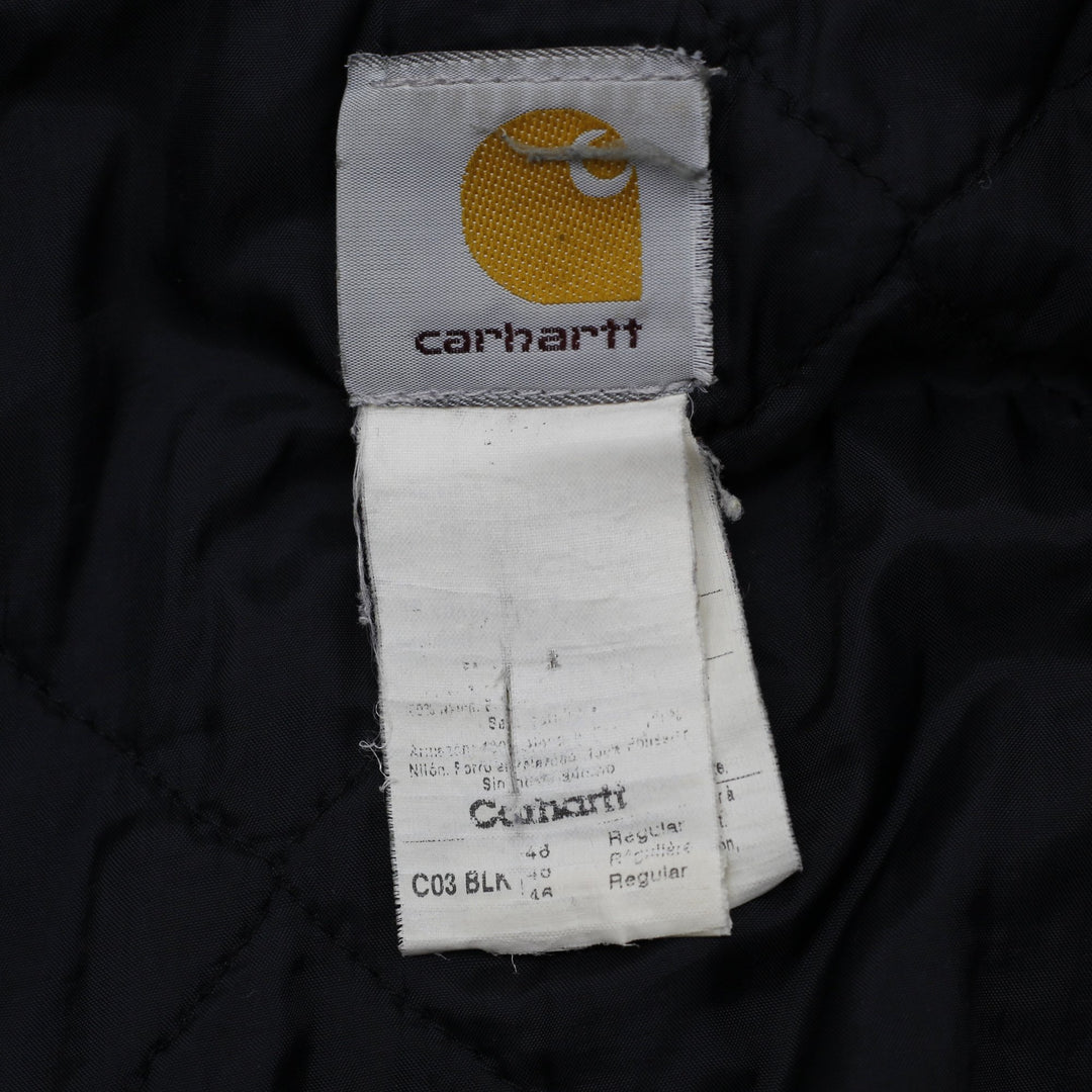 Mens Carhartt Distressed Full Zip Black Workwear Jacket Size 48 | Migration_Jackets WW Collection - Back View | Fashion Rerun